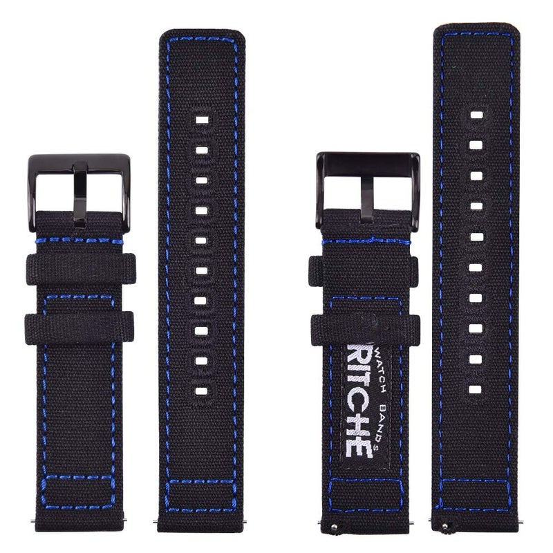 Ritche Christmas Gift 22mm Vintage Canvas Wristbands Watch Band Replacement Quick Release Watch Straps for Men, White Elephant Gifts, Stocking Stuffers for Men, Father's Day gifts - Image 3