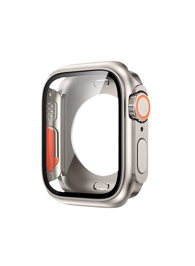 Applewatch7/8/9 Protective Shell/waterproof All-inclusive Protective Shell/right Angle Plating Waterproof Protective Shell-Color:Fine Hole Frosting (bare Shell)-Exterior Dimension:S10-46mm