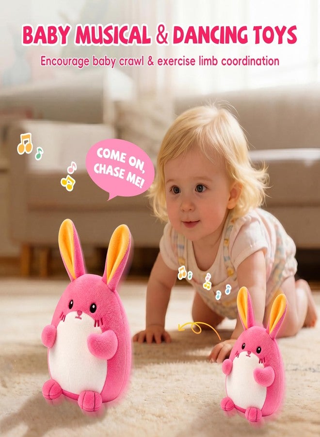 SAIMAND Crawling Pink Bunny Baby Toy with 40 Songs & Record, Interactive Musical Plush Toy for Babies 6-12 Months, Rechargeable Dancing Stuffed Animal, Sensory Toy for Toddlers 1-3, Cute Baby Gift for Girls - Image 4
