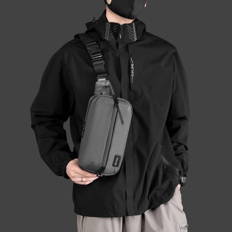 11-inch Waist Bag Anti-Theft Water Resistant Shock Proof Business Leisure Crossbody Chest Bag for Men and Women, HK2121 - Image 2