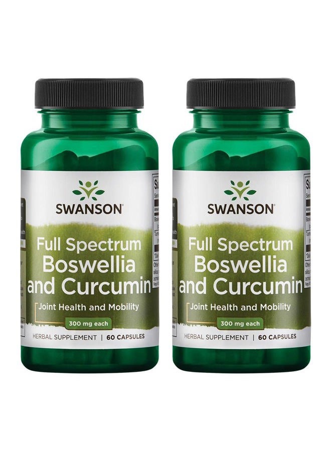 SWANSON Full Spectrum Boswellia and Curcumin 120 Caps Made in USA by Swanso 2 Bottles of 60 Caps - Image 1