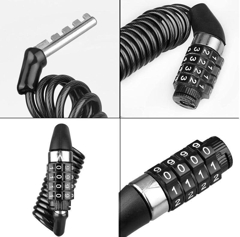 Znee Smart Motorbike & Bicycle Lock 4 Digit Password Anti-Theft Bike Lock Helmet Code Combination Security Cable Lock for All Bikes & Cycling/Activa - Image 3