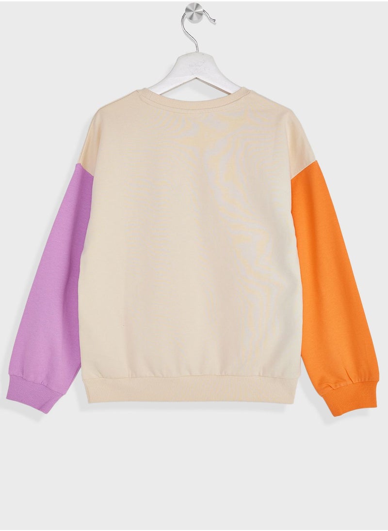 NAME IT - Kids Colourblock Sweatshirt - Image 1