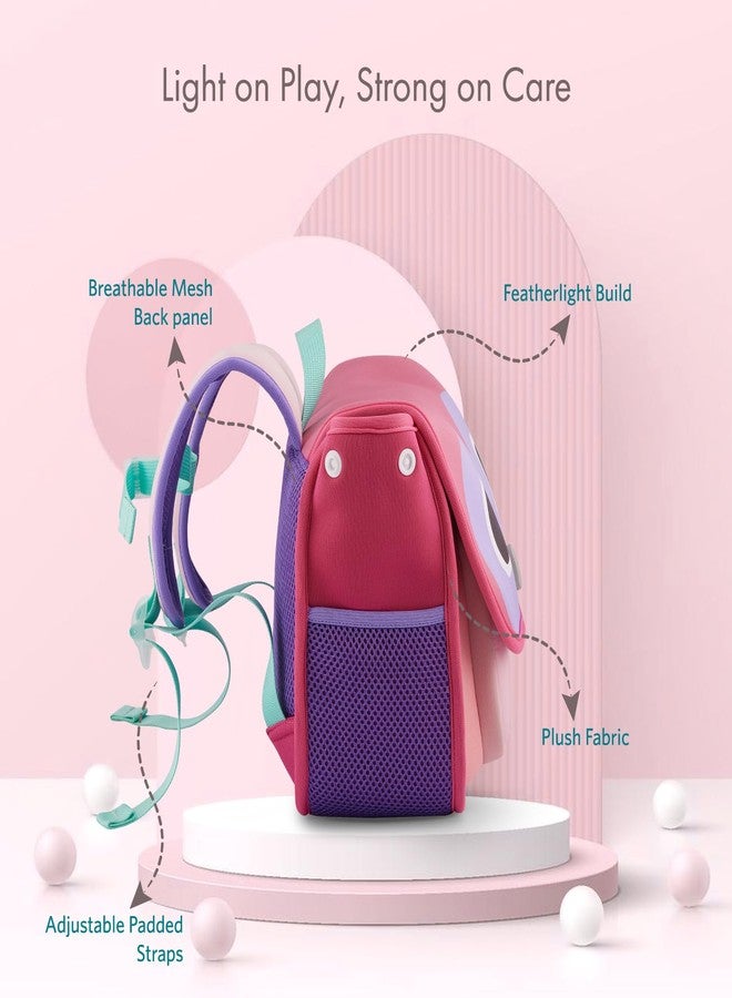 VAYA LY’L-CHAMP School Bags for Girls (2-6 Years), Lightweight & Durable Rectangular Shape Backpack for Preschool, Water-Resistant Toddler Bag with Adjustable Straps & Bottle Holder, Pink Love - Image 2