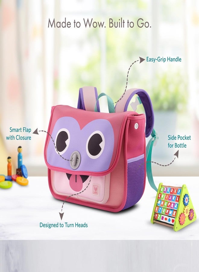 VAYA LY’L-CHAMP School Bags for Girls (2-6 Years), Lightweight & Durable Rectangular Shape Backpack for Preschool, Water-Resistant Toddler Bag with Adjustable Straps & Bottle Holder, Pink Love - Image 5