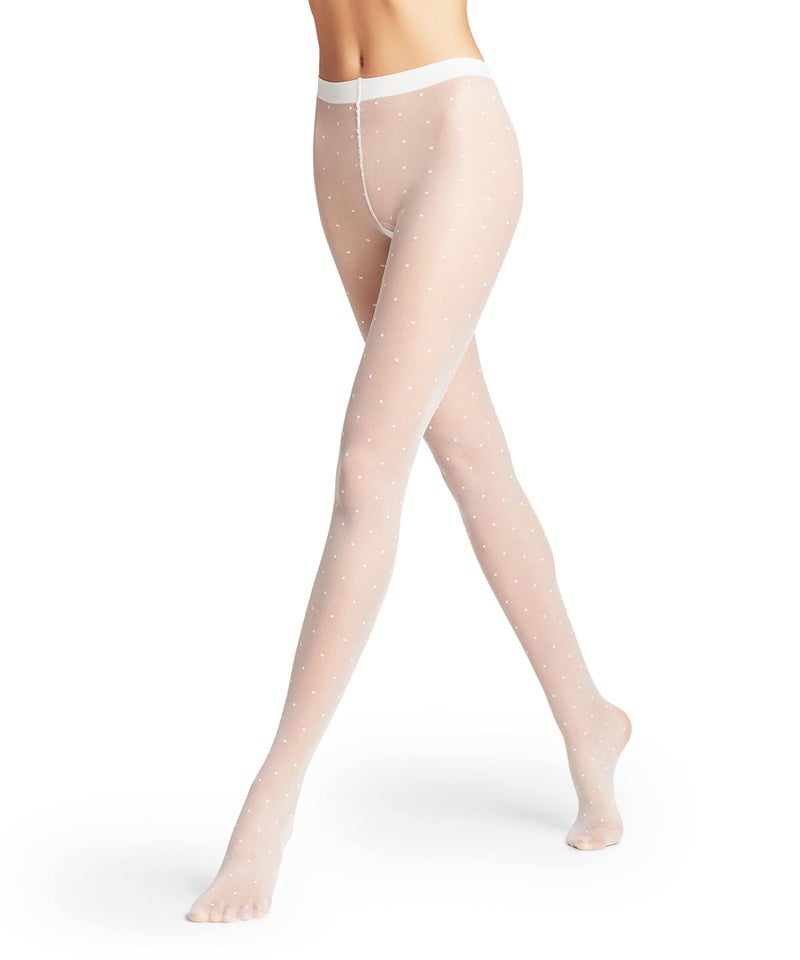 FALKE Women's Dot Tights, Ultra Sheer 15 Denier, Dot Pattern, Stockings for Women, White (White 2209), M, 1 Pair - Image 2