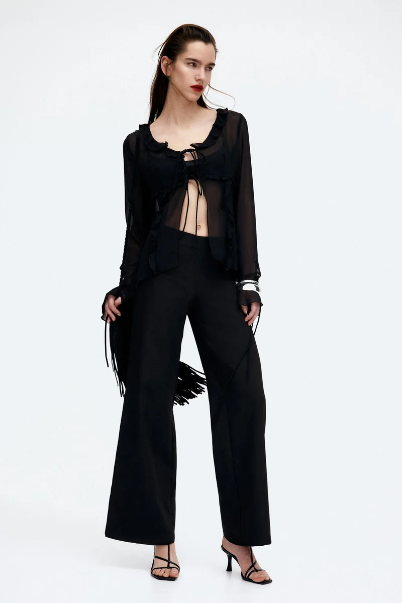 H&M Wide twill trousers