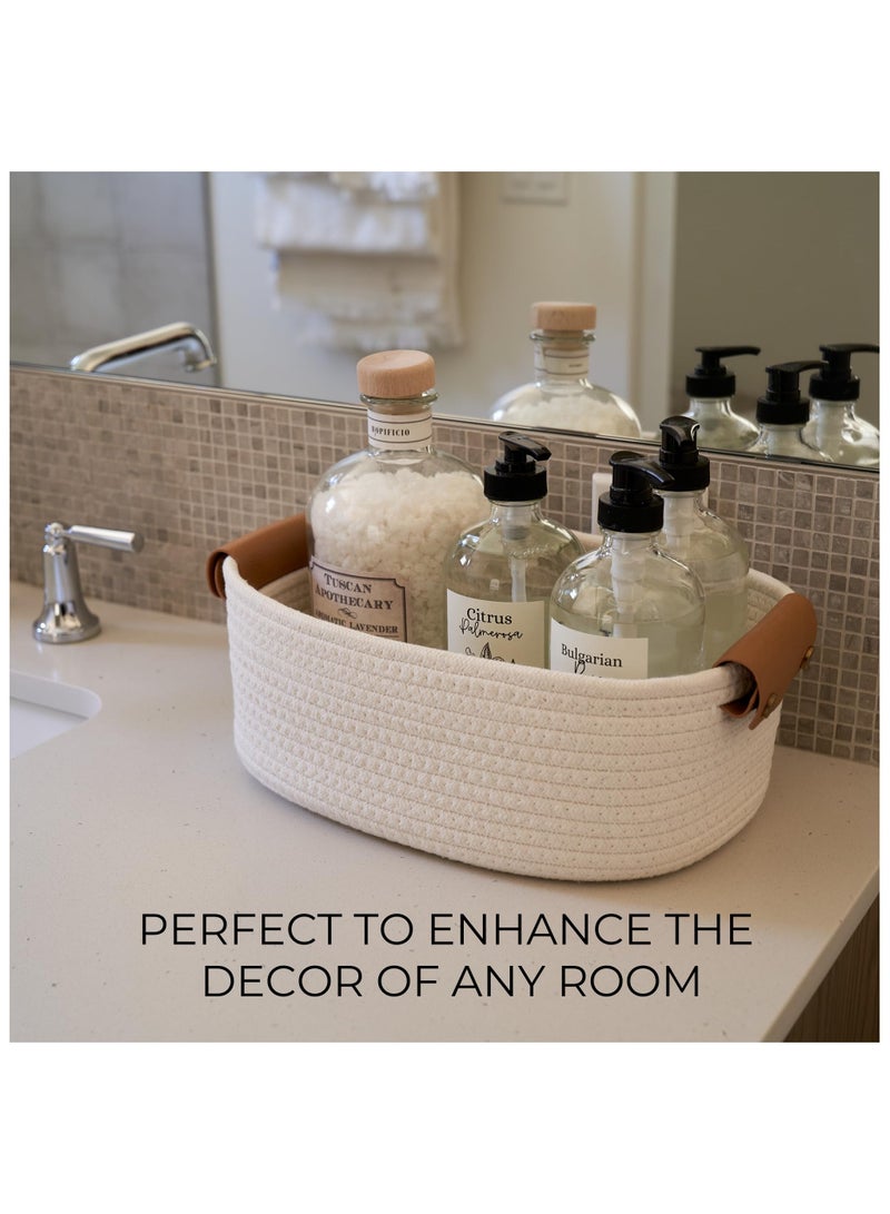 Anmi Luxury 5-Pack Cotton Rope Storage Baskets - Heavy Duty, Foldable, Multisize for Home Organization | Nursery, Bedroom, Shelf Decor | Premium & Affordable  - Image 2