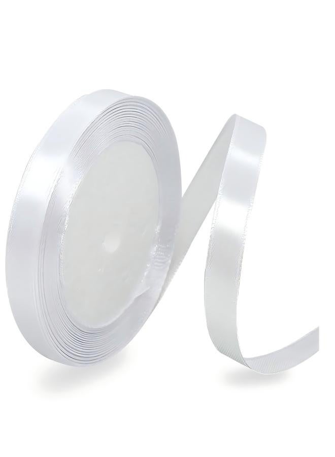White Satin Ribbon 4 Rolls 10mm × 22 Yards | Polyester Fabric Ribbon for Gift Wrapping, Wedding Decorations, Bow Making, Sewing & Crafts - Image 1