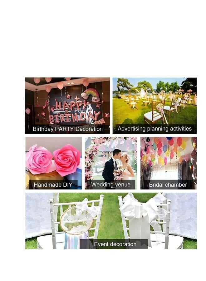 White Satin Ribbon 4 Rolls 10mm × 22 Yards | Polyester Fabric Ribbon for Gift Wrapping, Wedding Decorations, Bow Making, Sewing & Crafts - Image 5