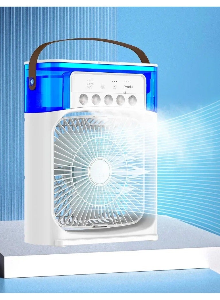 DubaiGallery Portable Air Conditioner Fan Mini Evaporative Air Cooler with 7 Colors LED Light 1/2/3 H Timer 3 Wind Speeds and 3 Spray Modes for Office Home Dorm Travel - Image 1