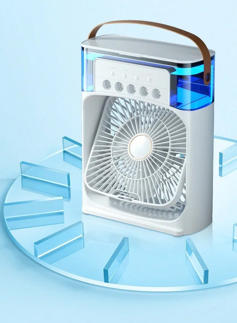 DubaiGallery Portable Air Conditioner Fan Mini Evaporative Air Cooler with 7 Colors LED Light 1/2/3 H Timer 3 Wind Speeds and 3 Spray Modes for Office Home Dorm Travel - Image 2