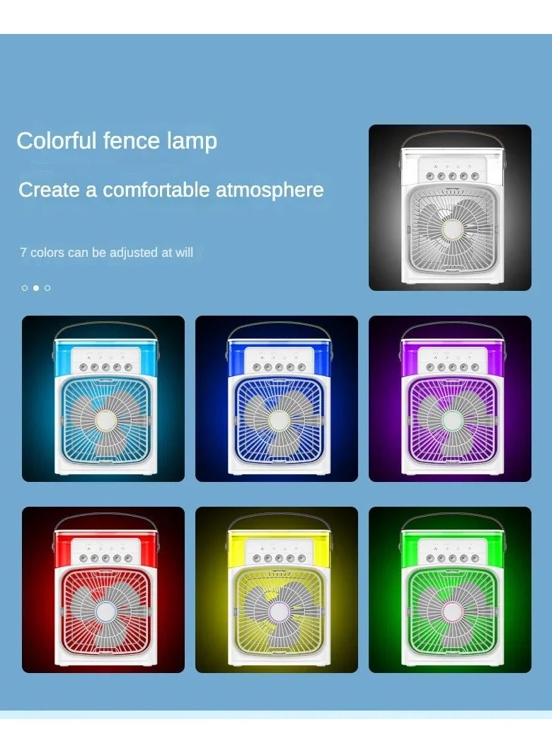 DubaiGallery Portable Air Conditioner Fan Mini Evaporative Air Cooler with 7 Colors LED Light 1/2/3 H Timer 3 Wind Speeds and 3 Spray Modes for Office Home Dorm Travel - Image 4