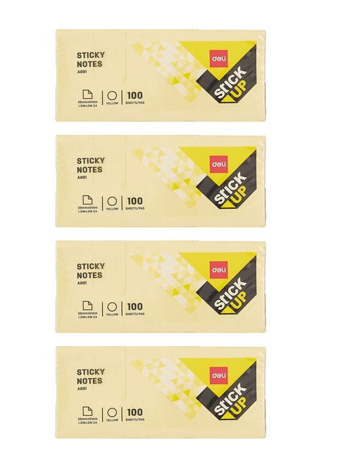 12-Pad Sticky Notes 1.5x2 Inch Small Size Yellow Colour