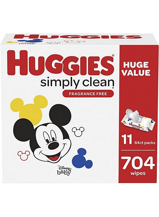 HUGGIES HUGGIES Simply Clean Scented Baby Wipes, 11 Flip-top Pack, 704Count (Pack Of 11) - Image 1