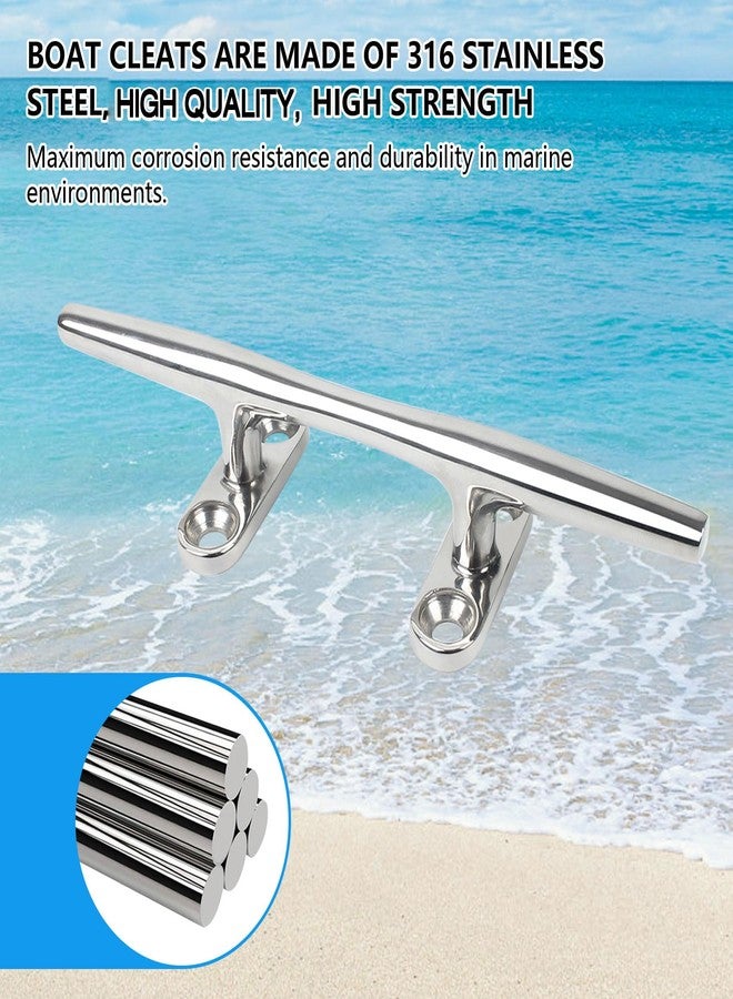 BALAVA Boat Cleats 8 inch,316 Stainless Steel Boat Dock Cleats,Boat Docking Cleat Rope Cleats,Open Base Dock Cleats for Boat,Yacht,Decks,Nautical Decor,Screws Included(2 Pack) - Image 4