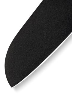 Samura Samura SHADOW Santoku Knife | 7.0"/175 mm | AUS-8 Stainless steel with Black Non-Stick Coating | ABS Plastic Handle | Durable | Heat Resistant | Comfortable | Easy Grip  - Image 5