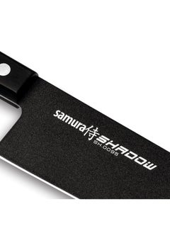 Samura Samura SHADOW Santoku Knife | 7.0"/175 mm | AUS-8 Stainless steel with Black Non-Stick Coating | ABS Plastic Handle | Durable | Heat Resistant | Comfortable | Easy Grip  - Image 3