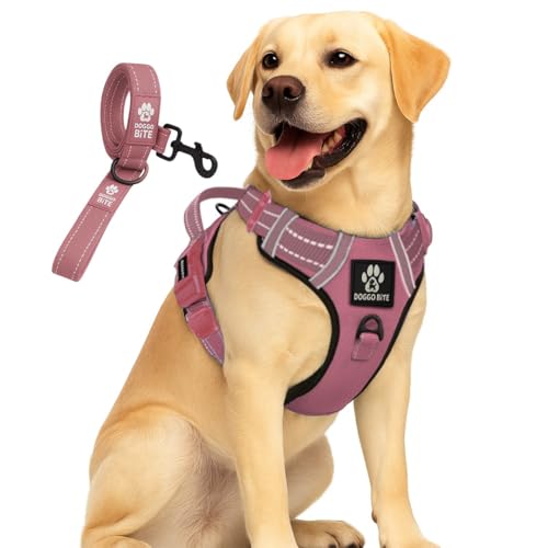 Doggo Bite Premium Reflective Dog Vest Harness| Soft Breathable| Padded Handle| Adjustable Straps & Luxury Buckle| No-Choke Design with Free Leash-26mm Chest (28-35inch) All Medium Breeds 14-22 Kg - Image 1