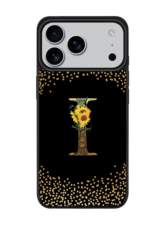 Stylizedd حافظة آيفون 17 برو ماكس، [متوافقة مع ماغسيف] غلاف مغناطيسي نحيف لحافظة هاتف آيفون 17 برو ماكس - مونوغرام زهور مخصص - I (أسود) - Image 1