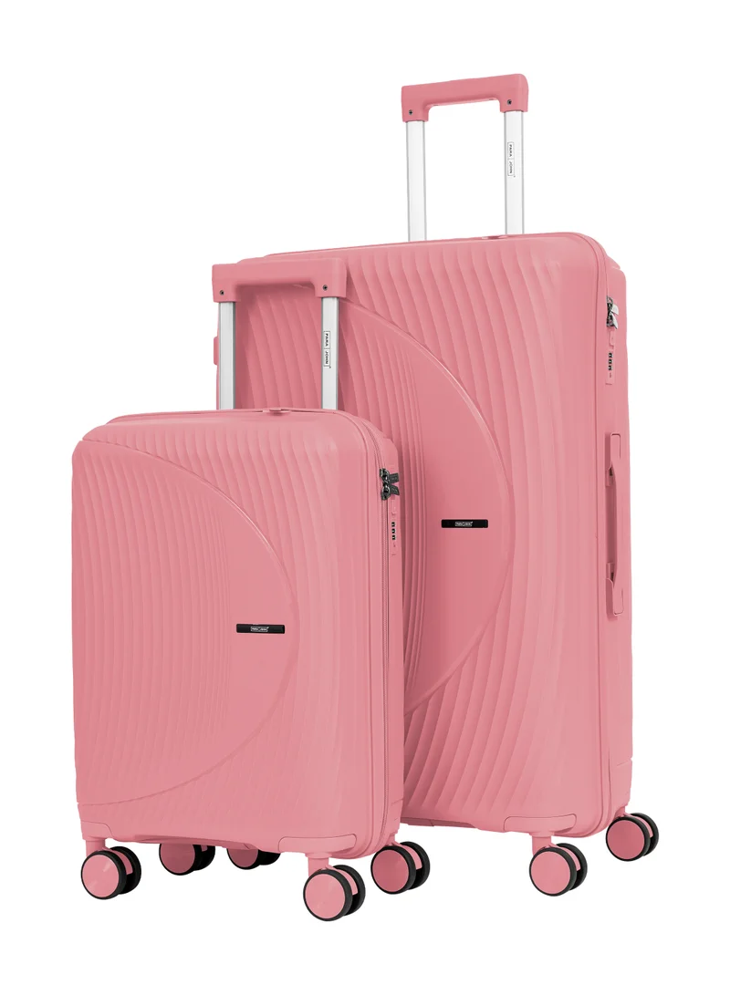 بارا جون طقم حقائب سفر صلبة من قطعتين PP | حقائب بعجلات دوارة 8 مع سحاب مضاد للسرقة | مقاس 20 و28 بوصة | موديل PJTR2053 🧳