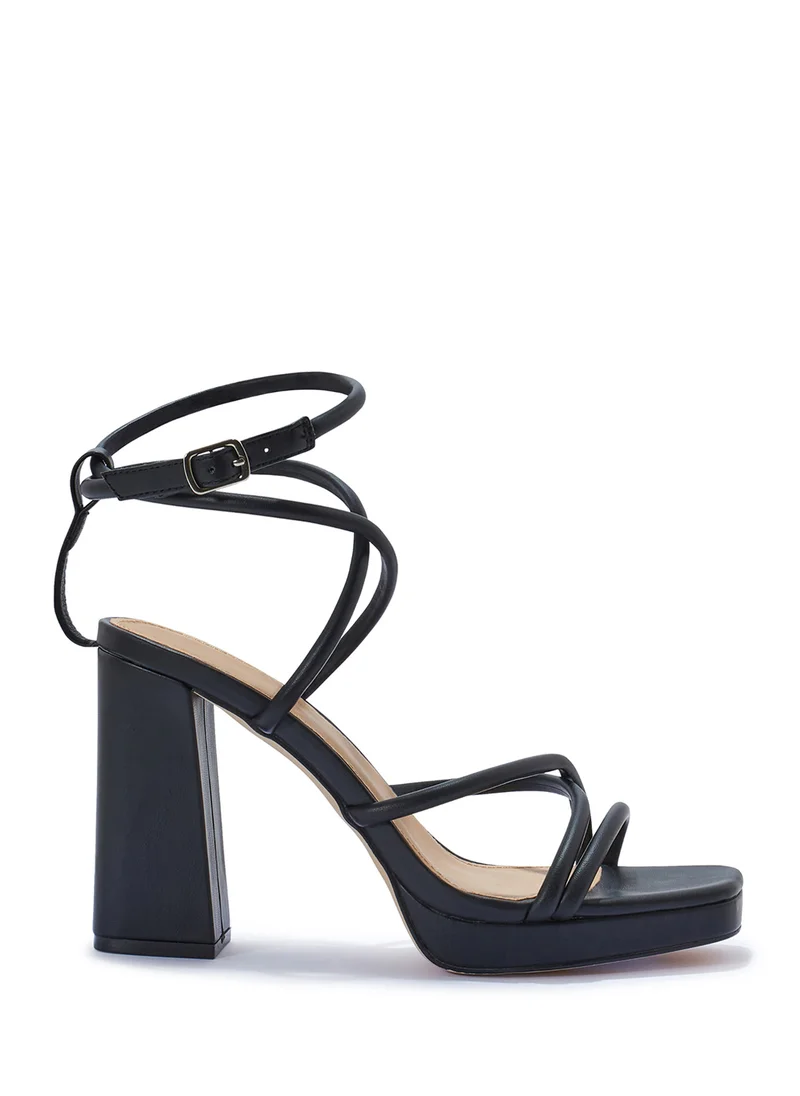 Truffle Block Heel Platform Strappy Sandal