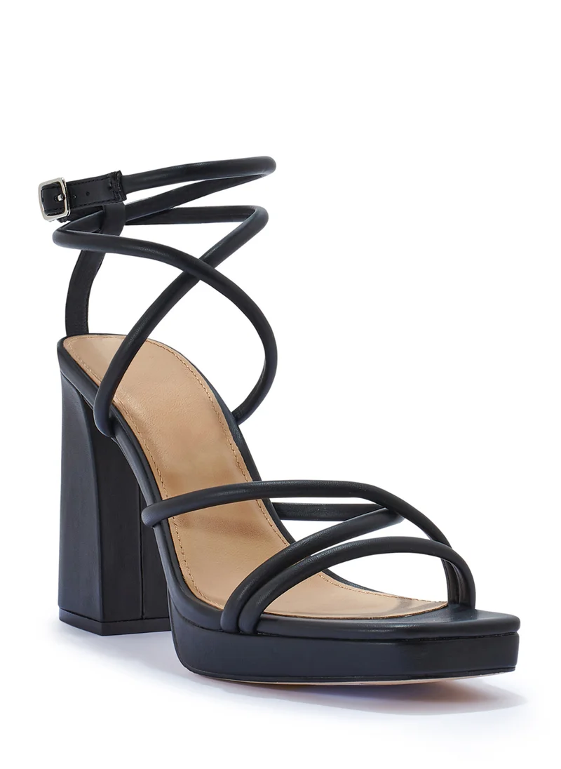 Truffle Block Heel Platform Strappy Sandal