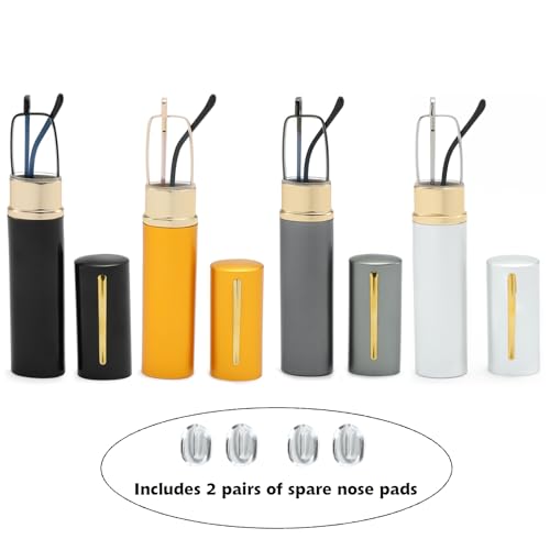 OWTXIS 4 Pack Slim Pen Reading Glasses for Men Women, Blue Light Blocking Small Tube Reader Glasses with Portable Clip Case, +3.00 - Image 2