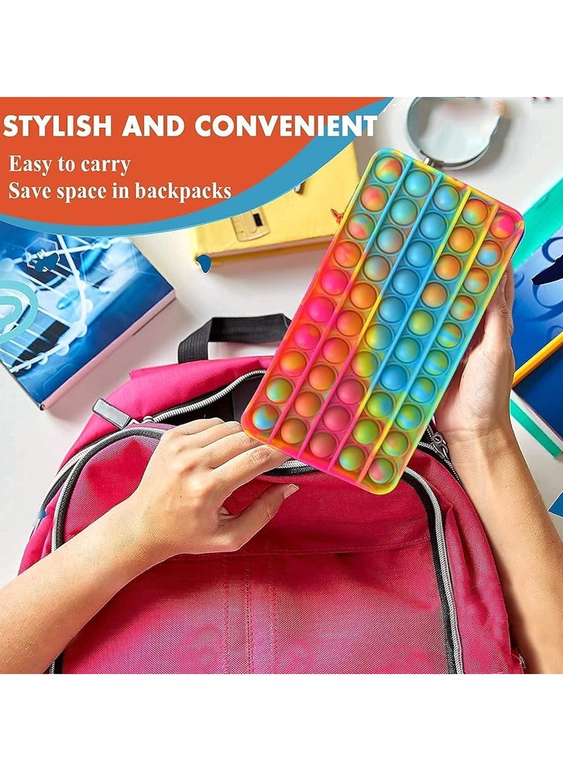 ISank - Pop Fidget It Pencil Case, Kids Poppet Pencil Case Large Capacity,  Pop Pencil Pouch Fidget Toy, Stress Reliever Push Pop Pencil Box School Season Gifts - Image 1