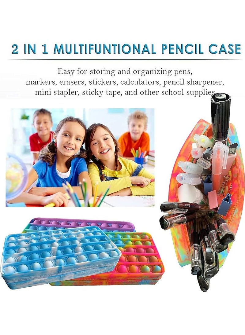 ISank - Pop Fidget It Pencil Case, Kids Poppet Pencil Case Large Capacity,  Pop Pencil Pouch Fidget Toy, Stress Reliever Push Pop Pencil Box School Season Gifts - Image 1