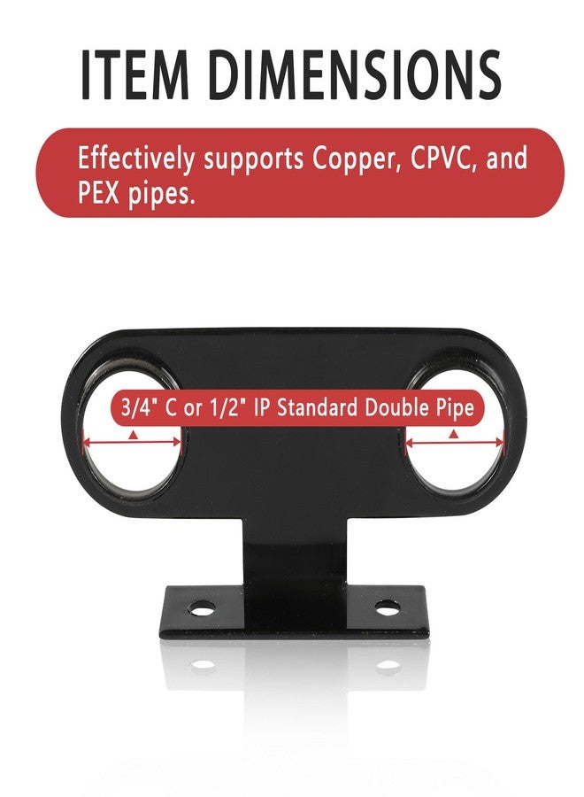 EFIELD (Pack of 10) EFIELD Metal Made Double Pipe Stay Hanger for 1/2 Inch IP Standard Pipe or 3/4 Inch Copper, CPVC & PEX Pipes - Universal Pipe Support Bracket,(ACC023) - Image 2