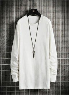 Men's Loose Long Sleeve T-Shirt White