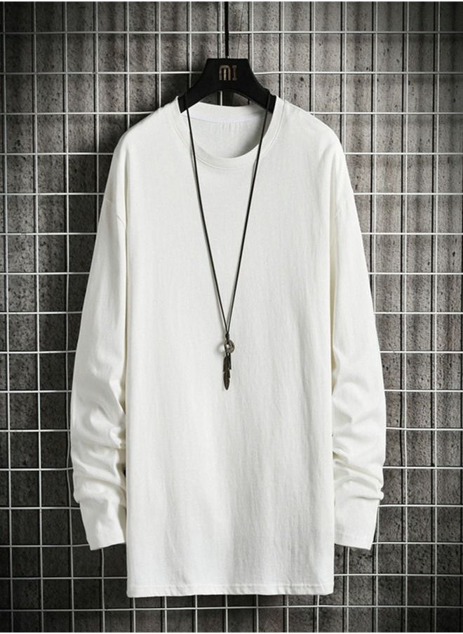 Loquat - Men's Loose Long Sleeve T-Shirt White - Image 1
