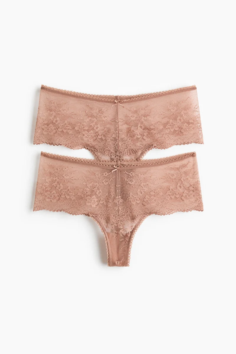 H&M 2-pack lace thong briefs