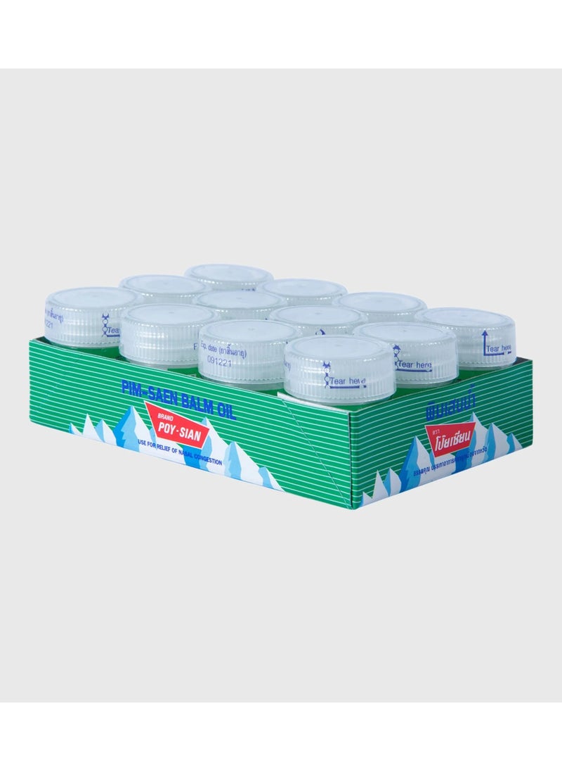 POY SIAN Pim Saen Balm Oil Cotton by Poy Sian 8ml/8cc per piece (Pack of 12)  - Image 1