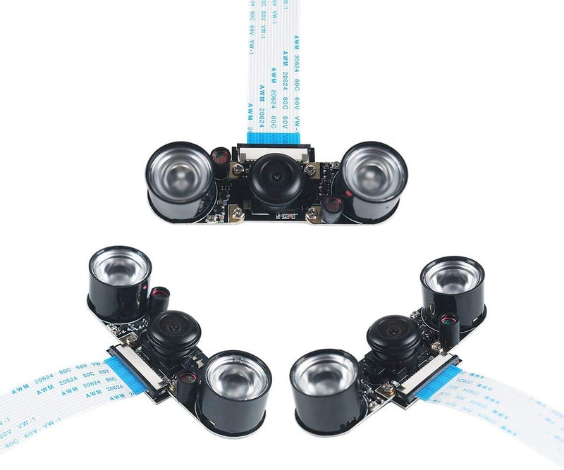 REES52 Raspberry Pi 4 Camera Night Vision Camera Adjustable-Focus Module 5Mp Hd Webcam Video Wide Angle Fisheye Lens Ov5647 Video 1080P For Raspberry Pi 3B/3B+Π 2B B+ 4B Plus,Digital - Image 3