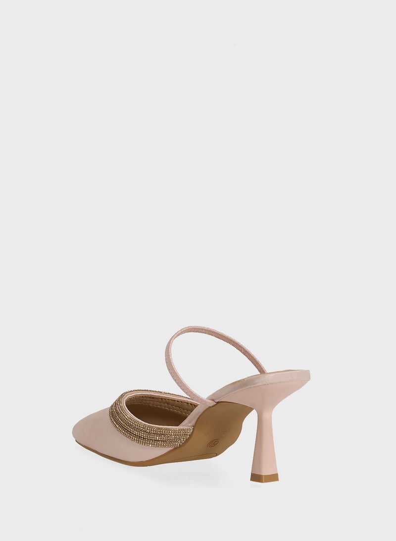 ELLA Slip On Heeled Mule  - Image 3