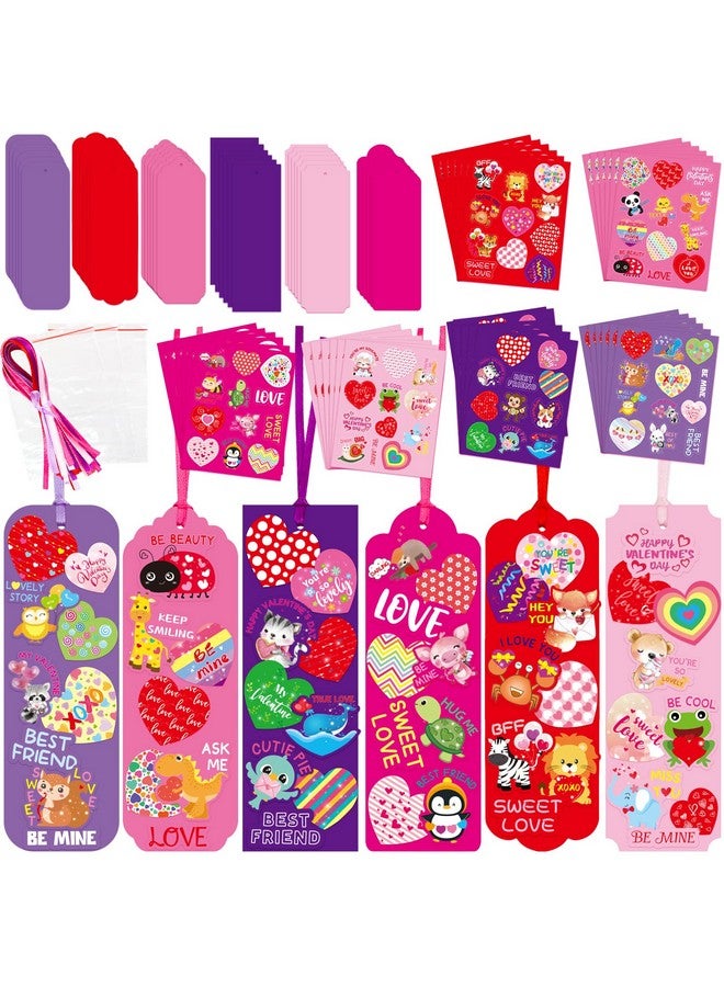 Fancy Land Valentines Bookmark Craft Kits Valentine's Day Craft for Kids Classroom Home Fun Activities 30 Pack - Image 1