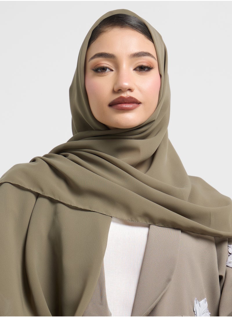hayas closet V-Neck Embroidered Flared Sleeve Abaya  - Image 3