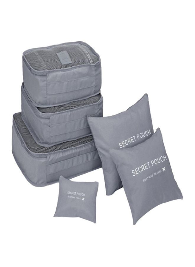 NIBEMINENT 6-Piece Storage Organizer Set Grey Bag 37x27x12 cm, 30x22x12 20x15x12 Pillow 33x23 27x19 17x13cm - Image 1