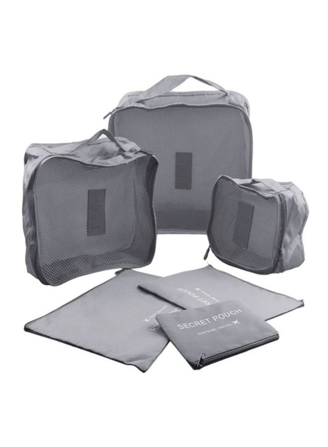 NIBEMINENT 6-Piece Storage Organizer Set Grey Bag 37x27x12 cm, 30x22x12 20x15x12 Pillow 33x23 27x19 17x13cm - Image 3