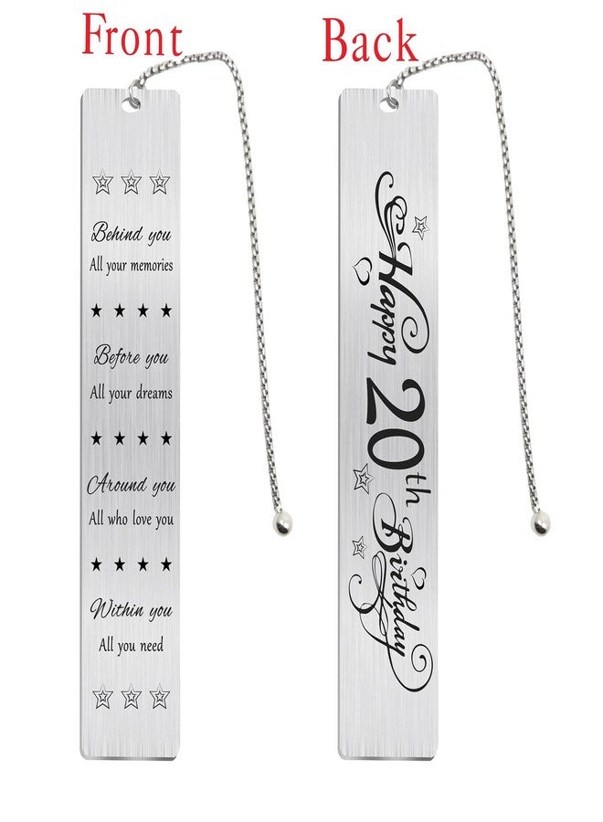Jzxwan Happy 20th Birthday Gifts for Women Men, 20 Year Old Birthday Bookmark Gift for Girl Boy, 20 Bday Decorations for Him Her - Image 2