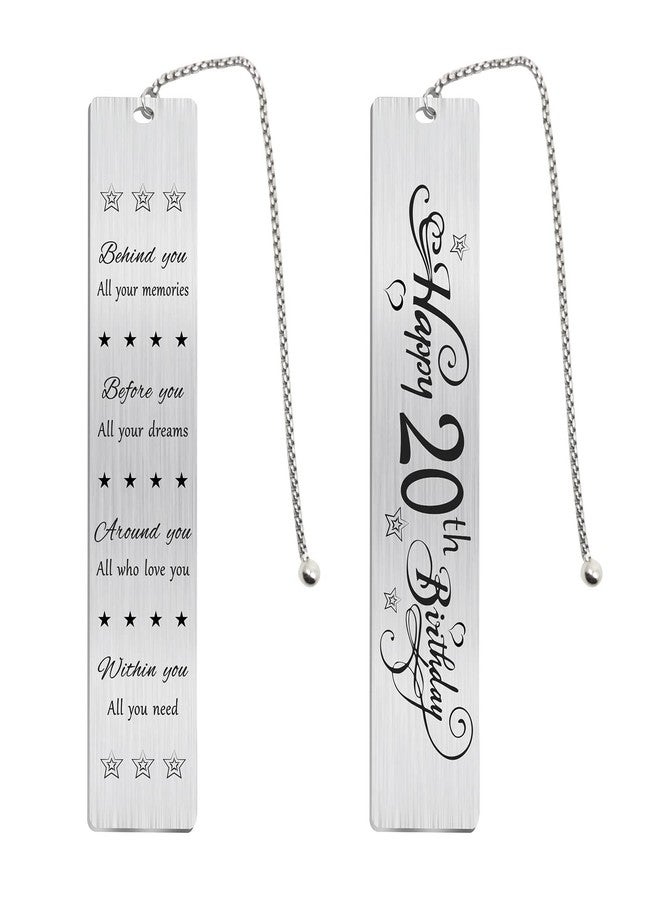 Jzxwan Happy 20th Birthday Gifts for Women Men, 20 Year Old Birthday Bookmark Gift for Girl Boy, 20 Bday Decorations for Him Her - Image 1