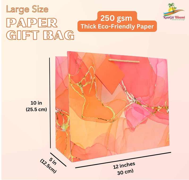 RanGit Bhumi Gift Bags- 10pcs Premium Paper Bags with Handles for Birthday, Wedding, Festivals, Party Favor Goodie Treat Bag, Craft Paper Return Gifting Covers (Medium-Multi (Premium), Pack of 10) - Image 2