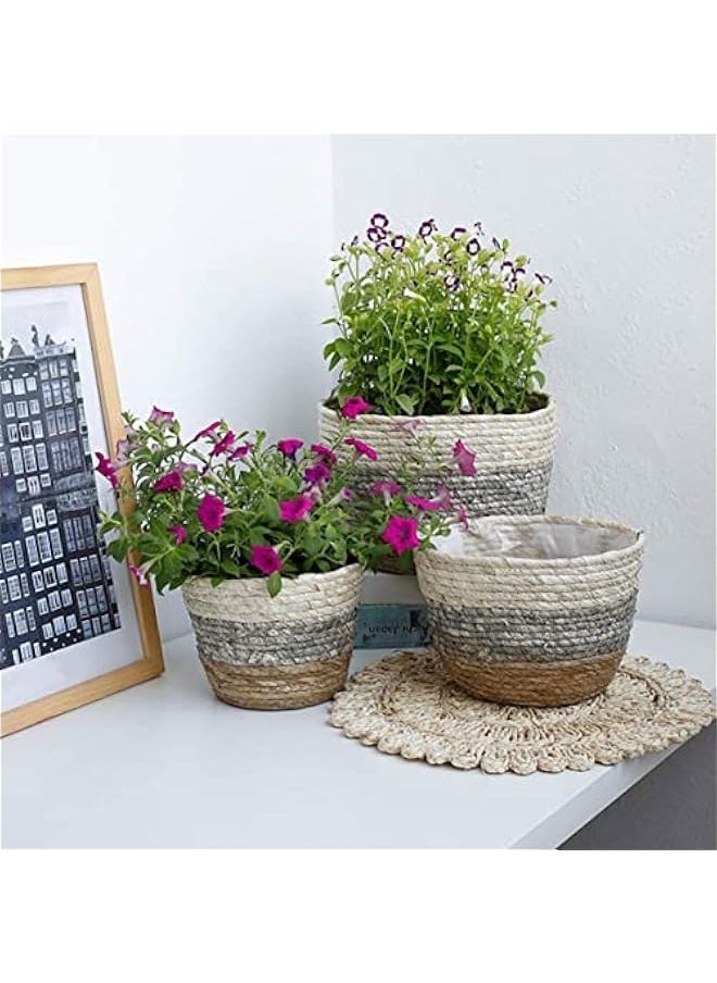 Generic - 2pcs Flower Basket Rattan Plant Pot Plant Baskets for Indoor Plants Planter Baskets Retro Decor Flower Pots Plants Indoor Flower Planters Flowers Grass Succulents - Image 1