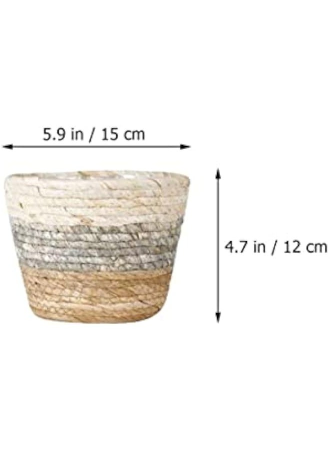 Generic - 2pcs Flower Basket Rattan Plant Pot Plant Baskets for Indoor Plants Planter Baskets Retro Decor Flower Pots Plants Indoor Flower Planters Flowers Grass Succulents - Image 1