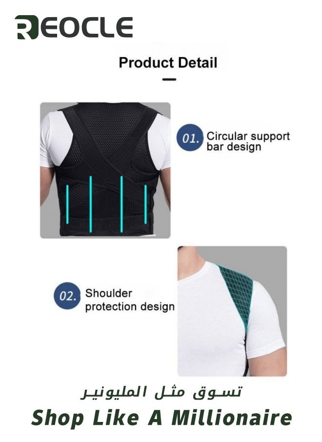 Posture Corrector for Women and Men Back Posture Belt Office Home Gym Unisex Body Shaping Back Brace Back Straightener Scoliosis and Hunchback Correction Black - pzsku/Z38FDF8102571F58332C7Z/45/_/1715758573/92312a52-432c-47f6-8504-70b7b3eb2e97