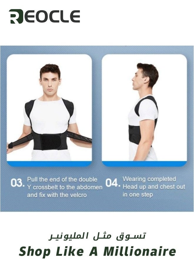 Posture Corrector for Women and Men Back Posture Belt Office Home Gym Unisex Body Shaping Back Brace Back Straightener Scoliosis and Hunchback Correction Black - pzsku/Z38FDF8102571F58332C7Z/45/_/1715758795/819da0d5-1a8b-4f12-b25d-1ba263d8e0fc