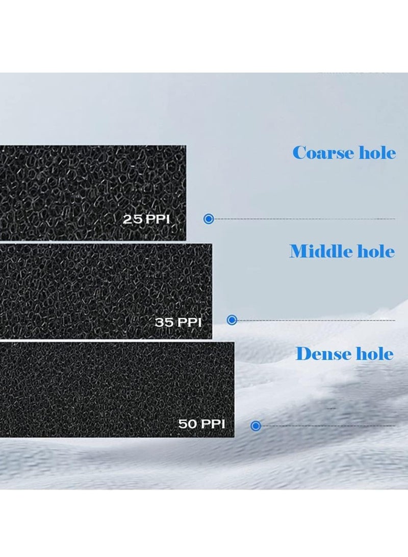 KASTWAVE 4 قطع إسفنج فلتر رغوي، وسادة وسائط الفلتر، إسفنج الفلتر، رغوة مقطعة حسب الحجم لخزان سمك الأكواريوم (50 * 50 * 4 سم - 25 قوة لكل بوصة * 2 + 35 قوة لكل بوصة * 1 + 50 قوة لكل بوصة * 1) - Image 3