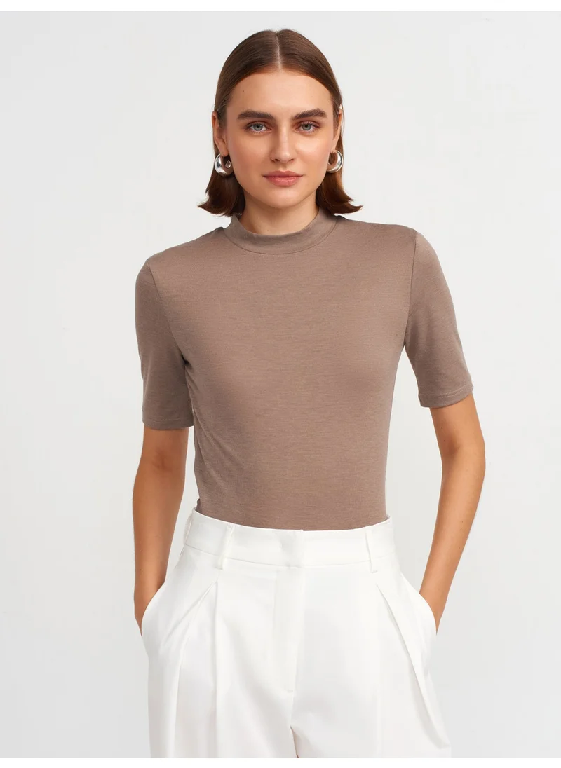 ديلفين 30481 High Collar T-Shirt-Mink